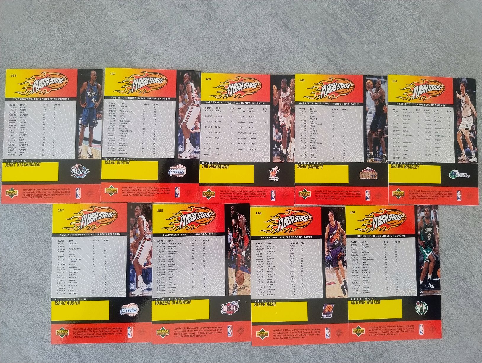Nba Carte collezionabili: Lot NBA Upper deck 1998 Flash Stats 9 cartes – Nuovo (secondo la descrizione) da Martigny venduto da jul_7s5x 4