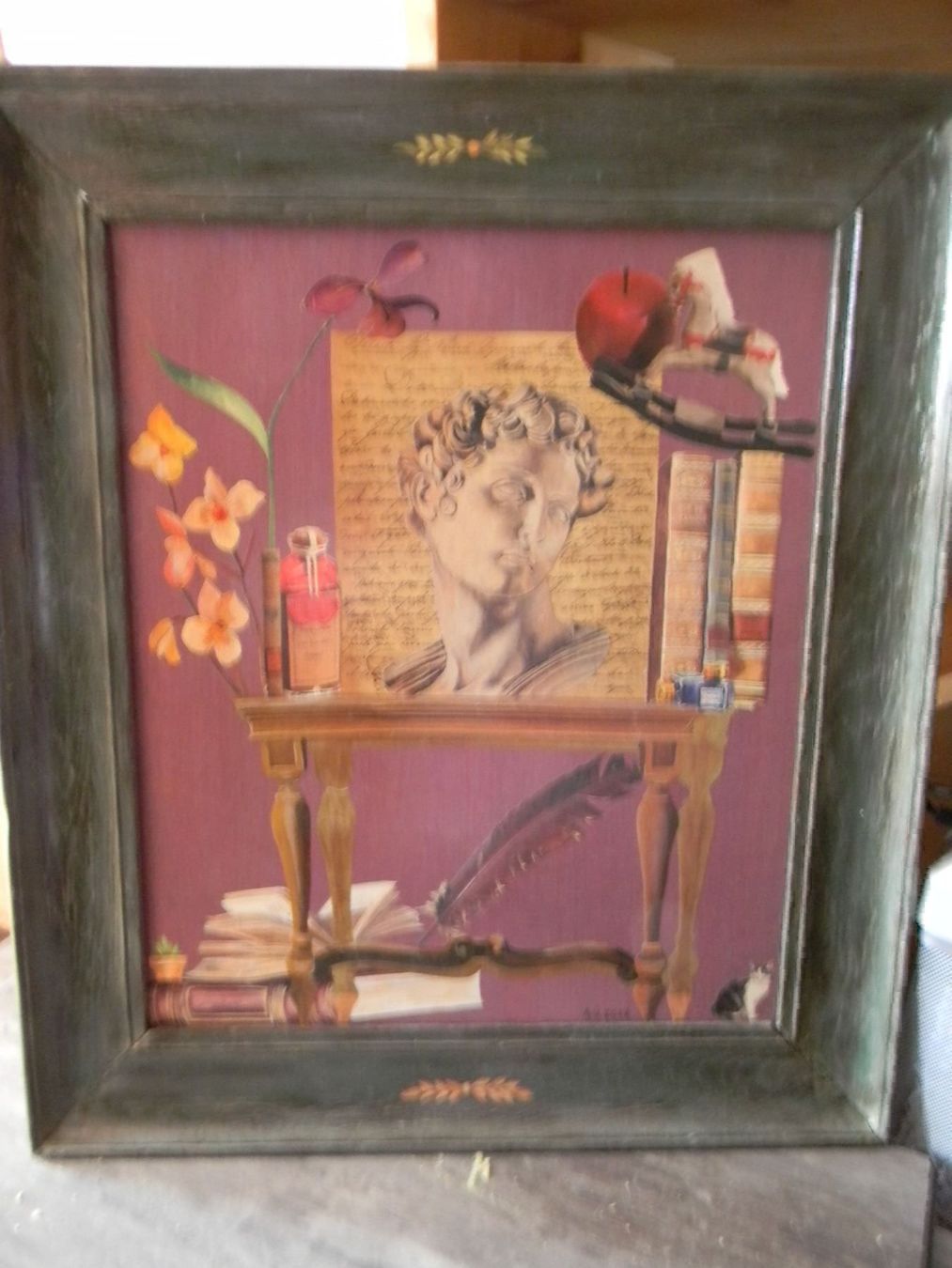 Dipinti: peinture-collages dans cadre ancien – Nuovo e nell'imballaggio originale da Bournens venduto da monique048