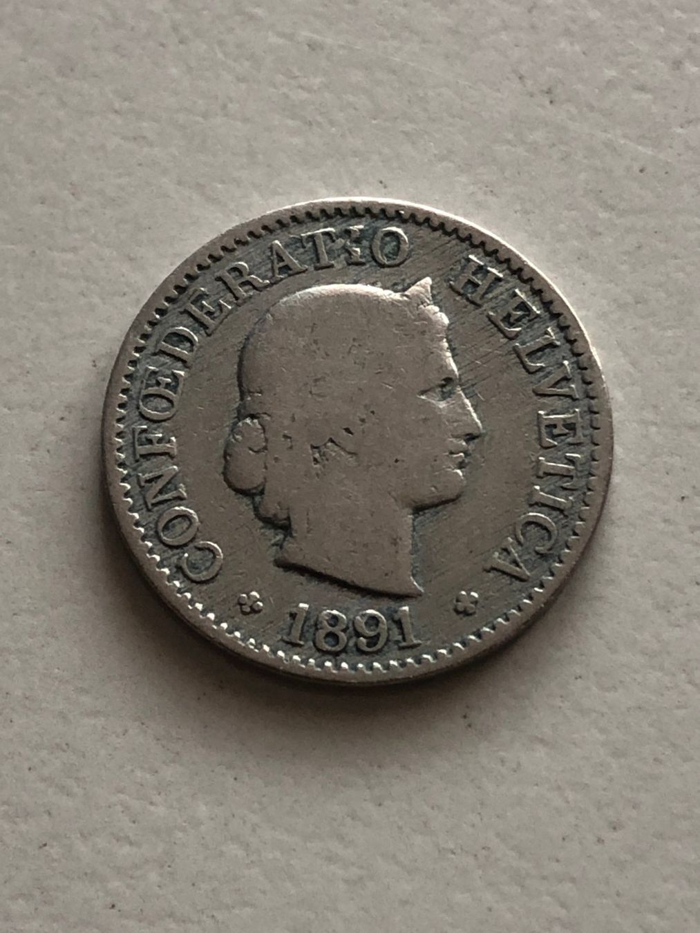Alle Münzen: 5 Rp. 1891 – Gebraucht aus Schötz von Odpa