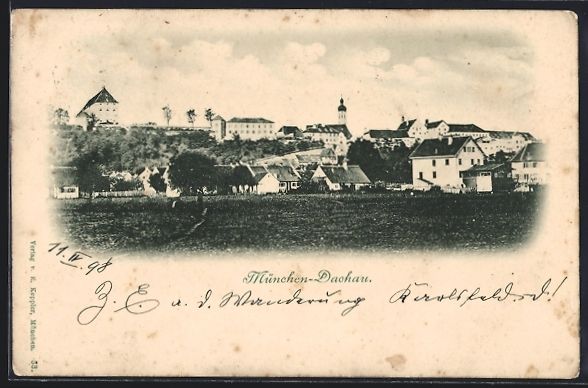 Ansichtskarten: Dachau, Teilansicht vom Feld aus, Privat – Gebraucht aus Berlin von bartko-reher