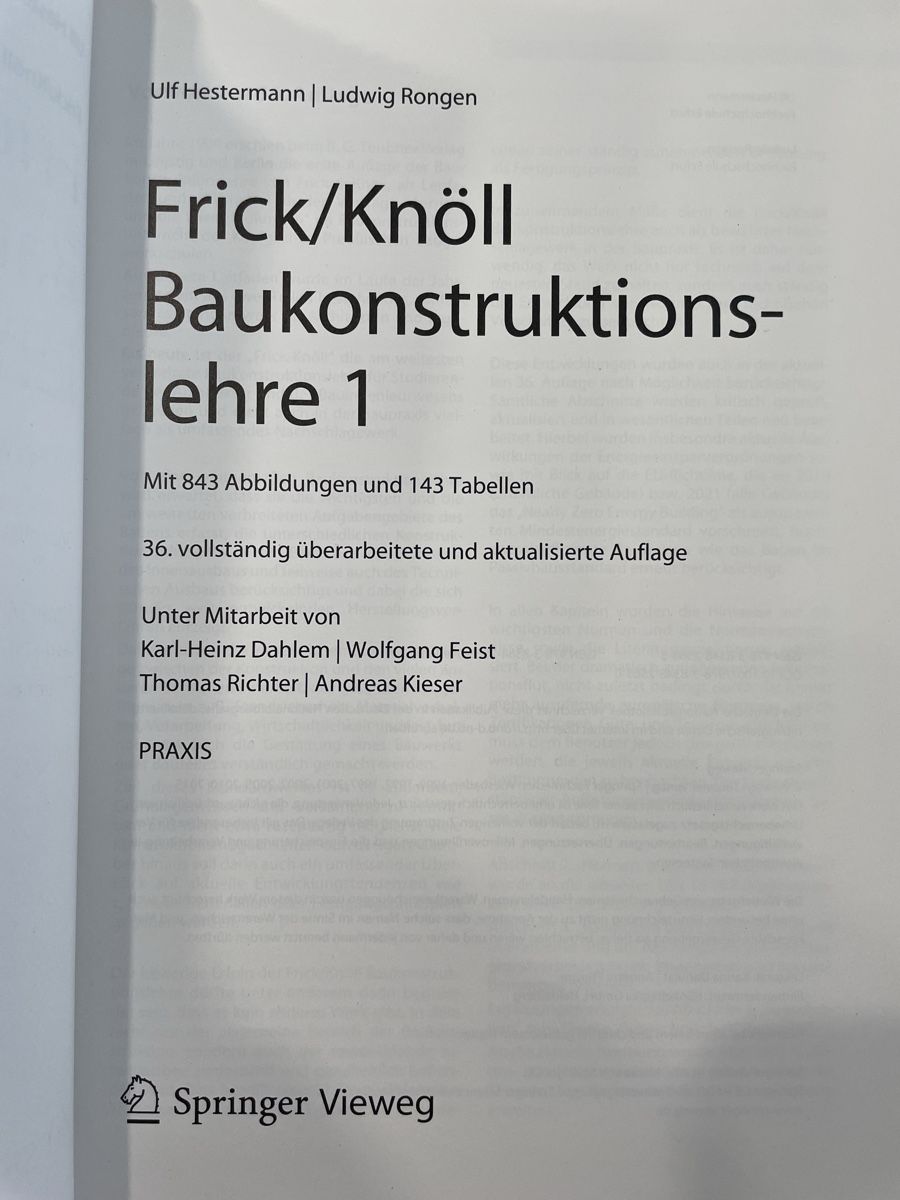 Bücher: Frick/Knöll Baukonstruktionslehre 1 – Neu (gemäss Beschreibung) aus Zug von  3