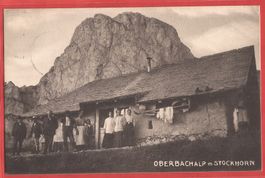 Stocken bei Thun - Oberbachalp mit Stockhorn Fotokarte 1912