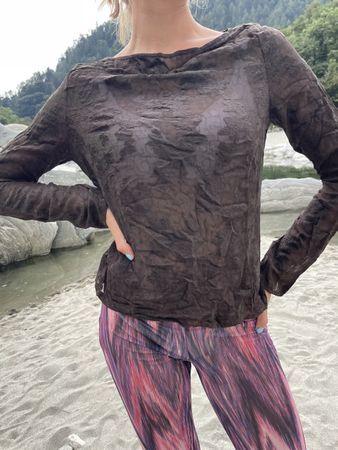 Camicia MARGON di pizzo raion-colore chocolate M/L