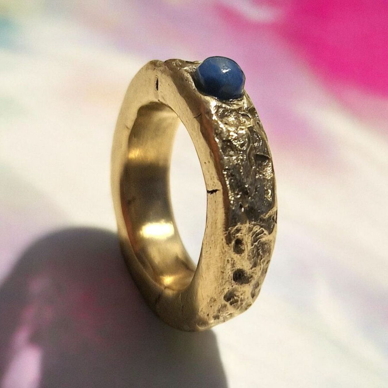 Ringe: Naturstyle-Ring Bronze, selbstgeschl. Lapislazuli, Gr. 54 – Neu und originalverpackt aus Aarau von Schmuckhoehle_MD 8