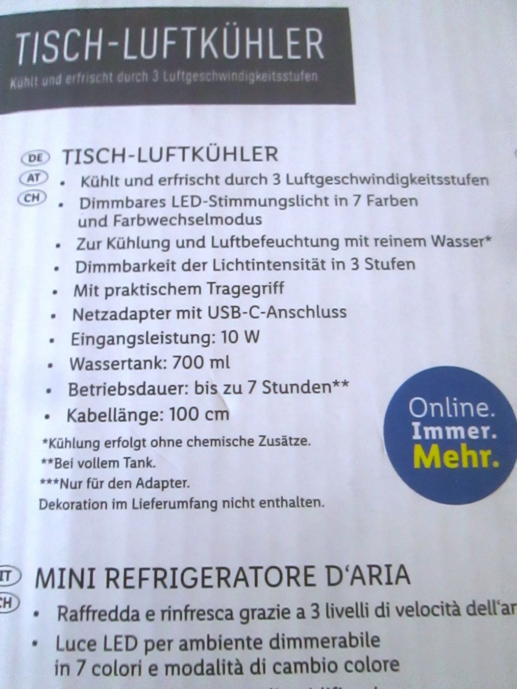 Purificateurs d'air: Tisch-Lufkühler – D'occasion à Sementina par babucia 4