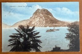 Lugano - Bateau vapeur devant le Monte San Salvatore 1909