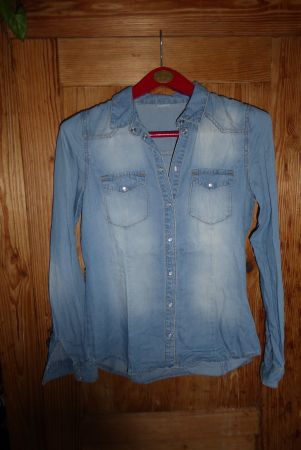 Lässige Jeans Bluse Gr XS