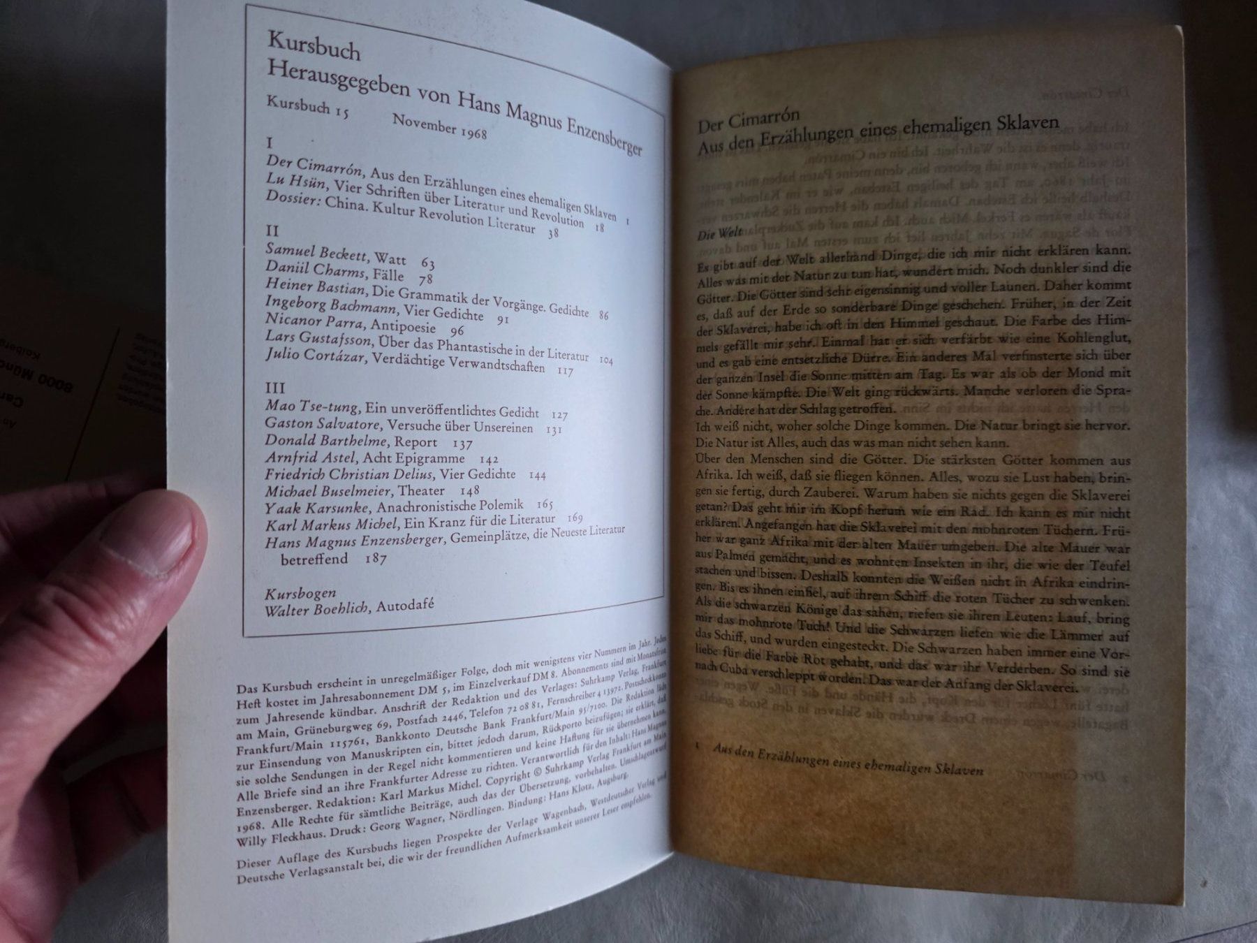 Libri: Kursbuch 15/1968 - Suhrkamp – Usato da Walterswil BE venduto da Lonitti 2