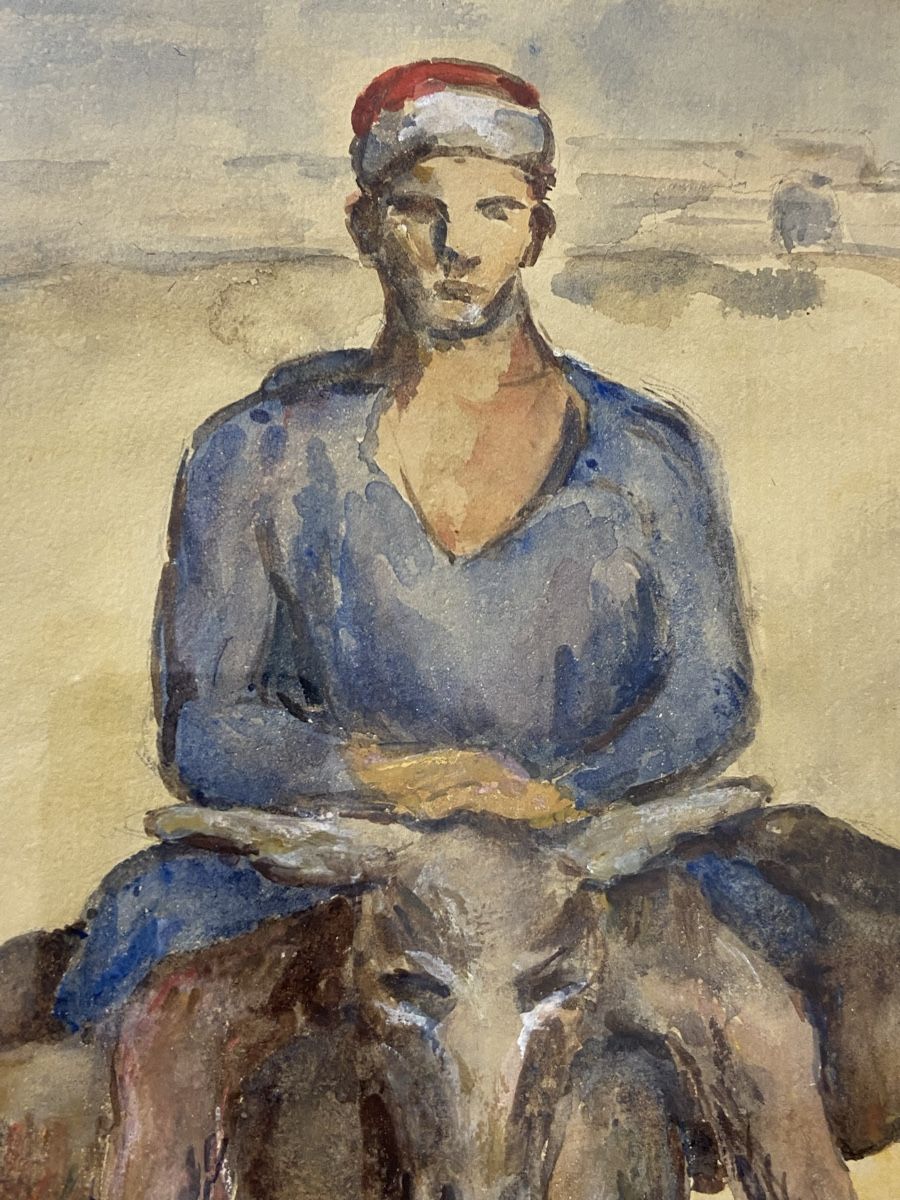 Dipinti: Mann mit Esel, Aquarell, Sophie Egger Looser – Usato da Dietikon venduto da brocki-eyra 7