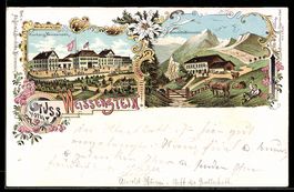 Lithographie Weissenstein /SO, Sennhütte, Kurhaus