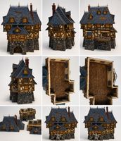 Handbemaltes, modulares Fantasy-DND-Gebäude– voll bespielbar