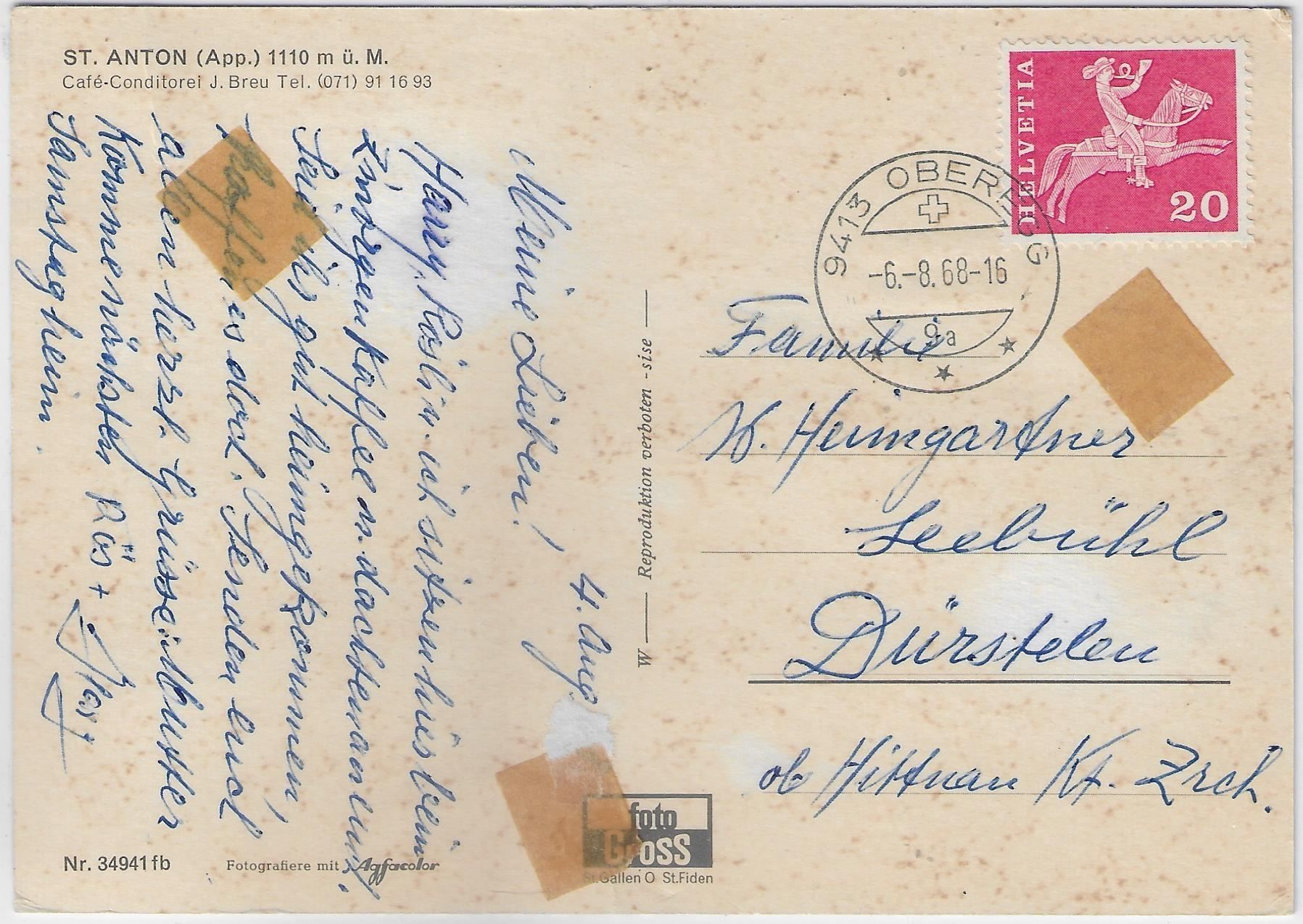 Cartoline postali: Cafe Breu - St. Anton AI - Multiview – Usato da Ettingen venduto da Kartenplanet 1