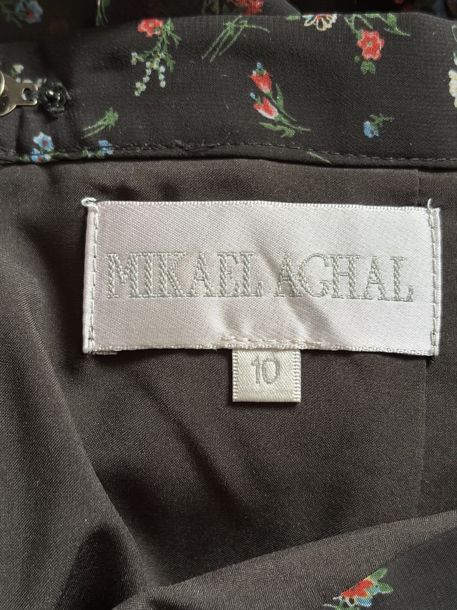 Gonne: Jupe Mikael Aghal noire à fleurs, taille 10 – Usato da Chêne Bourg venduto da paleios22 8