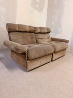 Italienisches modulares 70er Jahre Wildleder Sofa 2-Sitzer