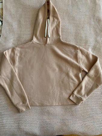 Crop sweat à capuche rose