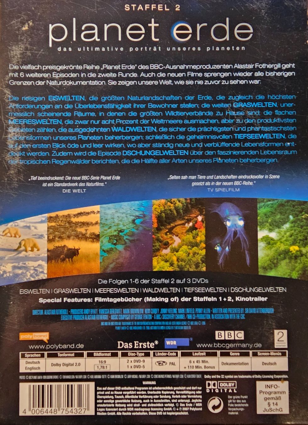Tutti i DVDs: Planet Erde - Staffel 2 – Usato da Wahlen b. Laufen venduto da Cg10 1