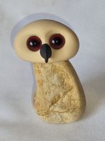 Eule Figur ist Naturstein Handgemacht einzigartig siehe Foto