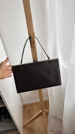 Vintage Damen Handtasche Braun mit Bügelverschluss klassisch