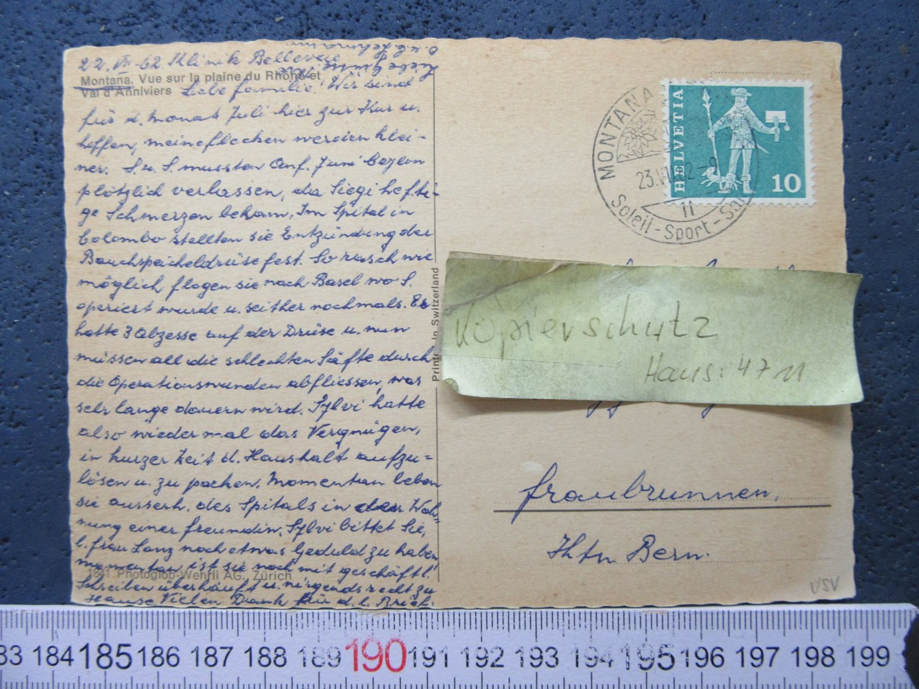 Cartoline postali: MONTANA 1962 VS AKPANORAMA – Usato da Ettingen venduto da Hausi4711 1