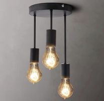 Deckenleuchte 3 flammig Vintage Retro Lampe Leuchte schwarz