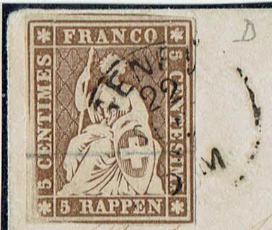 Alle Briefmarken: STRUBEL <526> 5RP 22Da DAMENBRIEF>CONTAMINS – Gebraucht aus Rüschlikon von Sualk1 1