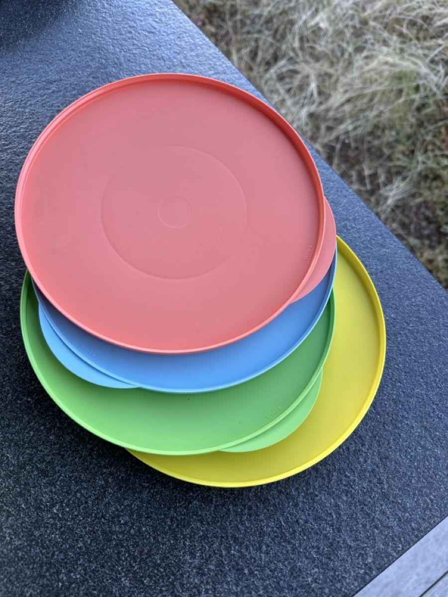Tupperware Piatti: 4 Picknick-Teller von Tupperware mit Deckel – Usato da Basel venduto da Faultier 1