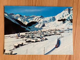 Sedrun gegen das Skigebiet von Milez und Piz Badus - AK 1970