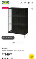 Vitrine Metall und Glas IKEA schwarz 