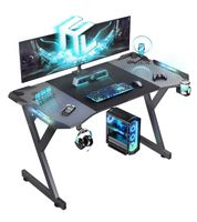 + 120cm LED Gaming Schreibtisch Ergonomischer Gaming