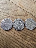 3 x 2 Franken 1878 Helvetia Silber Münzen
