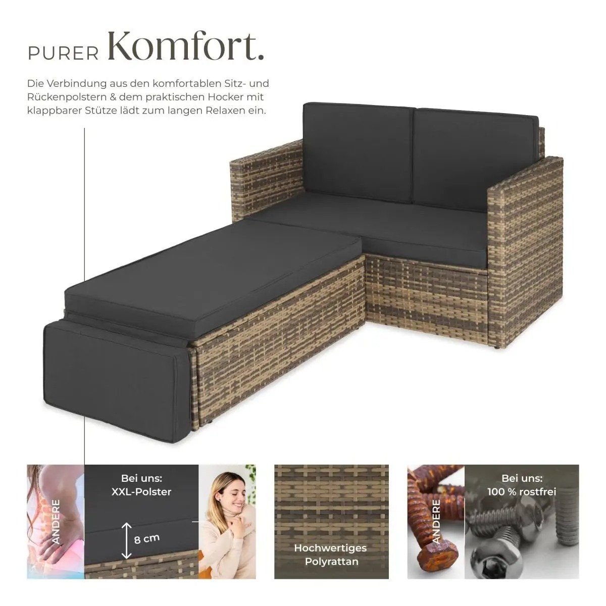 Divani: Rattan Lounge Sofa 2-Sitzer mit Hocker VELTORINO – Nuovo e nell'imballaggio originale da Lachen SZ venduto da sw3zzy 2