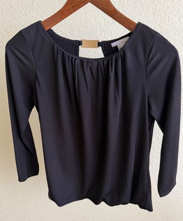 H&M Bluse schwarz mit Metalldetail Grösse S gebraucht