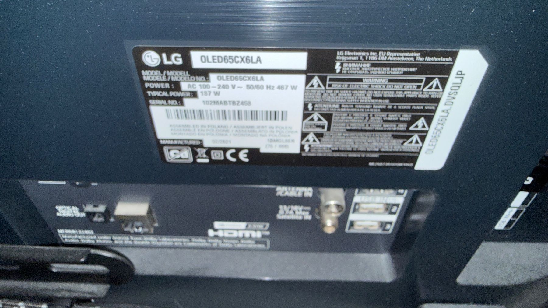 LG Televisori: LG OLED 65CX DEFEKT! – Difettoso da Ipsach venduto da SK-CHANGE 1