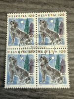 Briefmarke Helvetia 120 Hunde-Motiv Viererblock 1993!