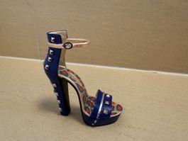 Deko Schuh Miniatur blau mit Nieten