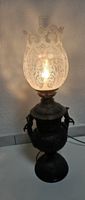 Tischlampe Messing mit Glasschirm antik guter Zustand