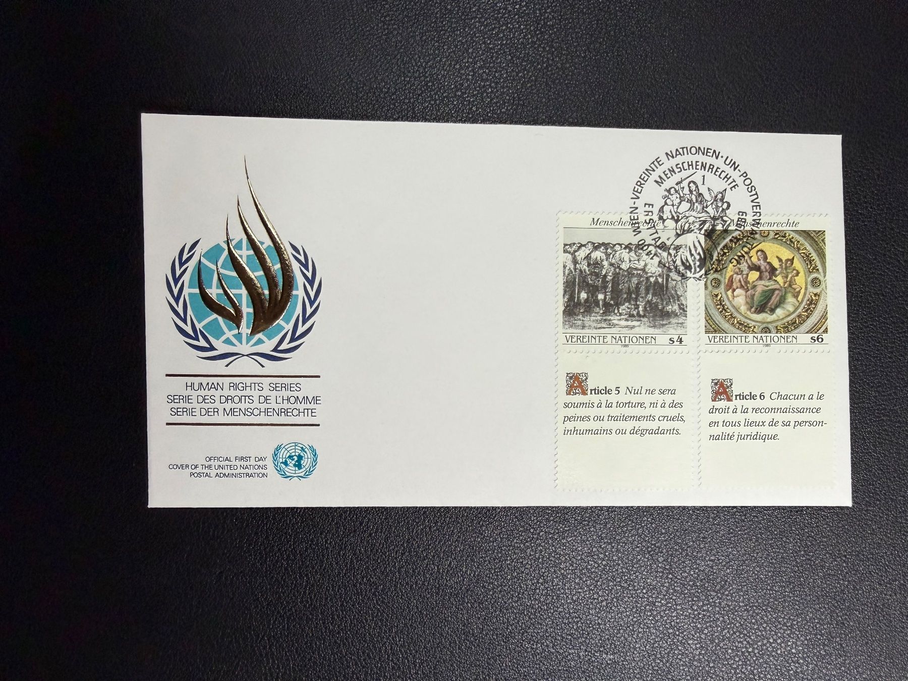 Alle Briefmarken: UNO WIEN FDC 1989 – Gebraucht aus oberrüti von jeanmei
