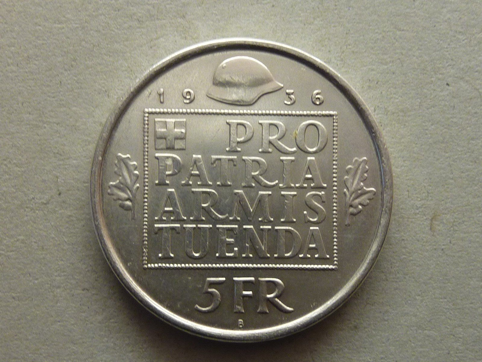 Tutti le monete: 5 Fr.  1936   vz.  -  Wehranleihe  - – Usato da Seon venduto da aee_7gpz 1