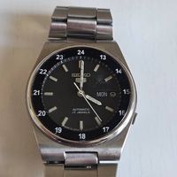 Seiko 5 automatique vintage cadran noir 24h bracelet acier