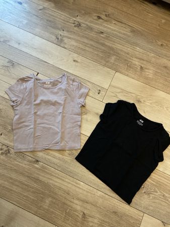 2 t-shirt courts H&M - 146/152-10-12 ans