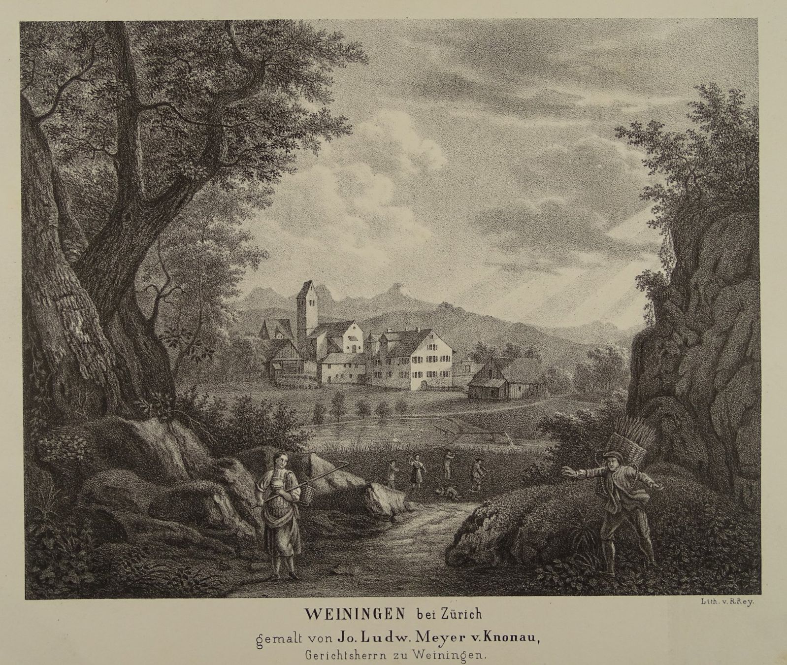 Incisioni: WEININGEN, ZÜRICH, LITHOGRAPHIE 1875 – Usato da Grüningen venduto da Kartensammler 1