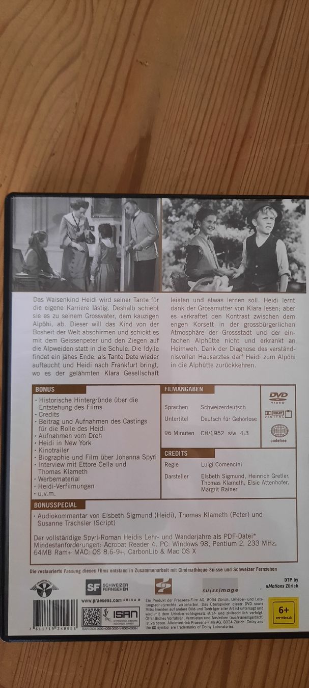 Alle DVDs: Heidi Der originale Schweizer Heidi-Film DVD – Gebraucht aus Konolfingen von the_5fqm 1