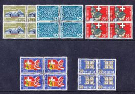 1964-1969  Viererblöcke  ERSTTAG  nach  SBK 130Fr.  53 Stück