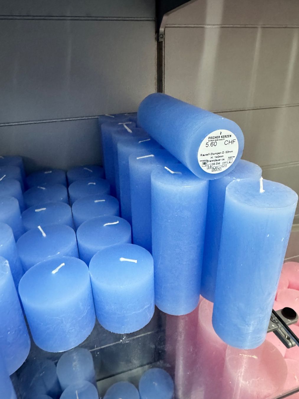 Candele: 047 Posten Raureif Kerzen hellblau aus Liquidation – Nuovo (secondo la descrizione) da Derendingen venduto da Meisterstuecke 5