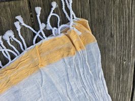 Fouta: Hammamtuch écru/gelb-SALE