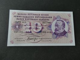 Schweiz 1970, 10 Franken  -  ungefaltet
