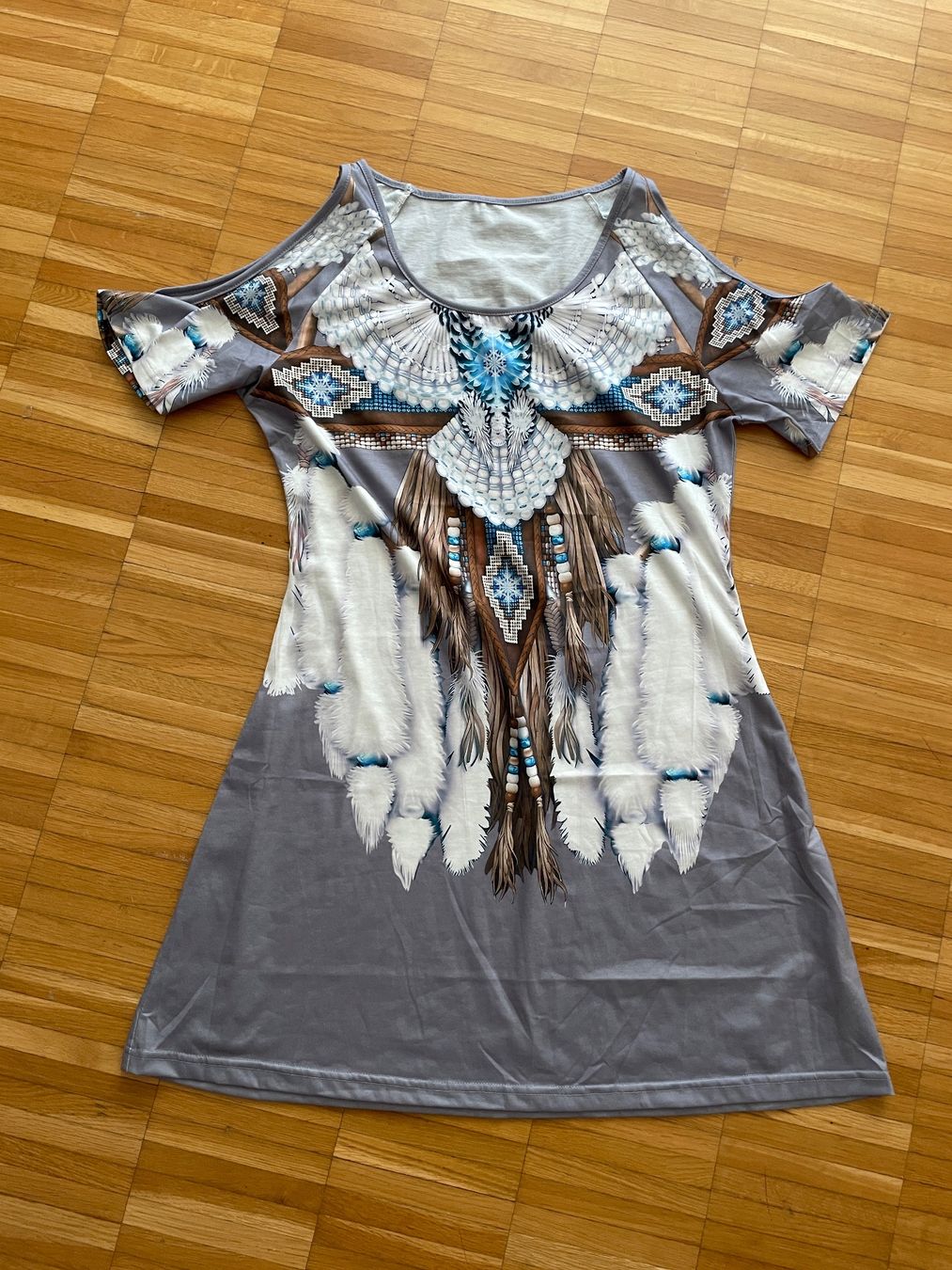 Vestiti: bequemes Kleid - grau - Traumfänger Gr. ca. M/L – Usato da Neftenbach venduto da Justine76