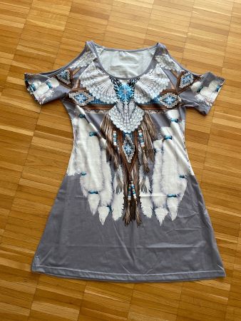 bequemes Kleid - grau - Traumfänger Gr. ca. M/L