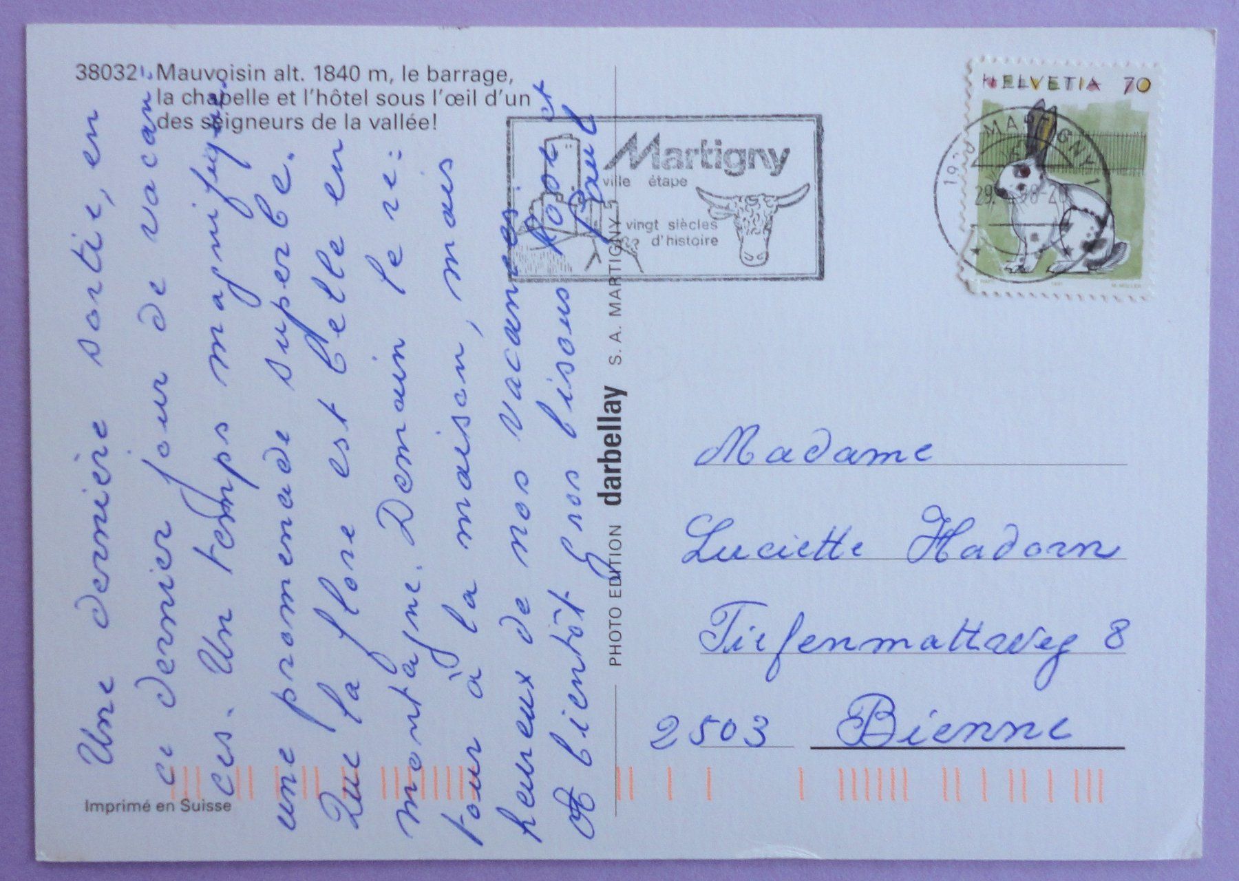 Cartes postales: Barrage de Mauvoisin – D'occasion à Fétigny par Billy2miny 1