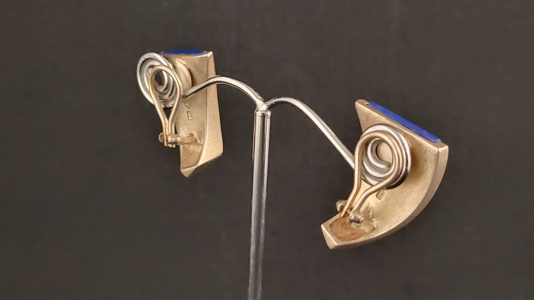 Orecchini pendenti & Orecchini a lobo: Silber Ohrclips mit Lapislazuli – Usato da Basel venduto da spinne02 2
